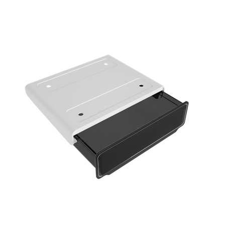Oppbevaringsboks for under skrivebord, uten hull, ABS PS, liten, skjult skuff, transparent svart for sovesal