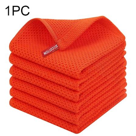 Bomulls-Dishcloth med Bikakestruktur - Mjuk, Absorberande, Andningsbar och Snabbtorkande - Perfekt för Köksrengöring orange 25x25cm