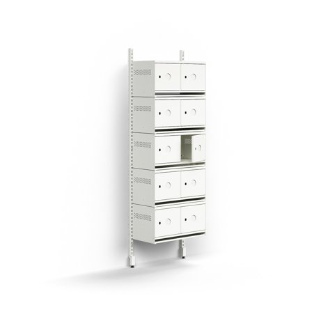 Schuhschrank ENTRY, Grundmodul, wandhängend, 1800 x 600 x 300 mm, weiß