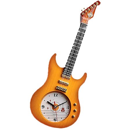 Vintage vægur guitar musik gaver guitarer spillere nem hængende indretning soveværelse stue (lightbrown)