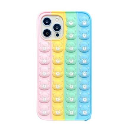 Multicolor Bear Faces Pop It Fidget Skal Till Iphone 11