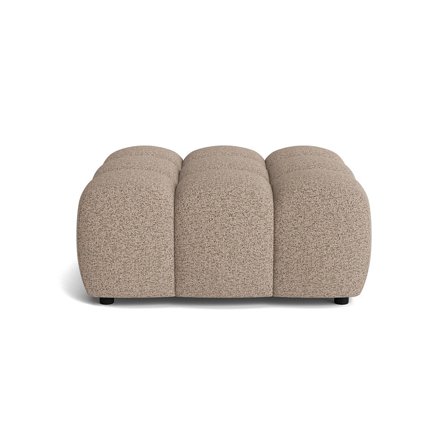 Puffy Pouf, 95x95cm Hocker in Puente Greige, modernes Design, strukturierter Stoff, bequeme Nozag-Federung für maximalen Sitzkomfort.