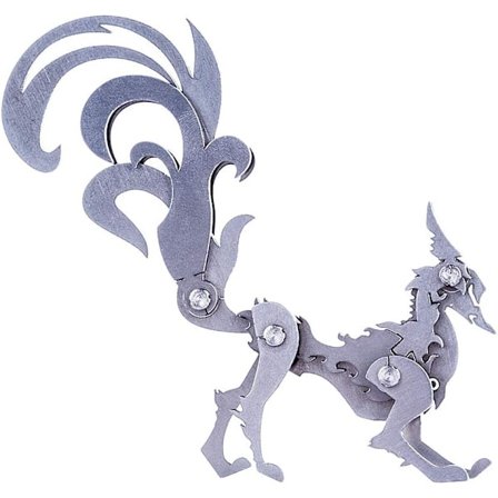 Nio-svansad räv 3D metallpussel, 3D metallpusselmodellkit laser