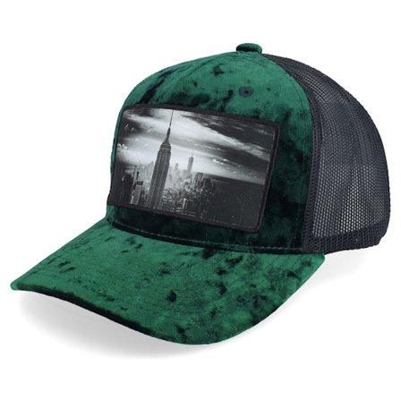 Calza Pennello - Grønn trucker Caps - New York Skyscraper Velvet Green/Black A-frame @ Hatstore
