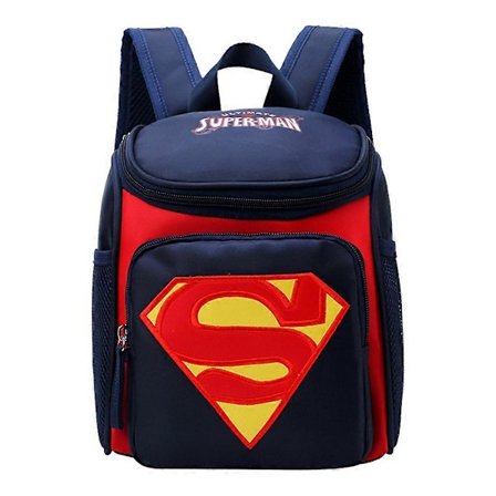 Stilig Søt Tegneserie Superman Barnehage Barn Skoleveske Barn Ryggsekk (Mørkeblå)