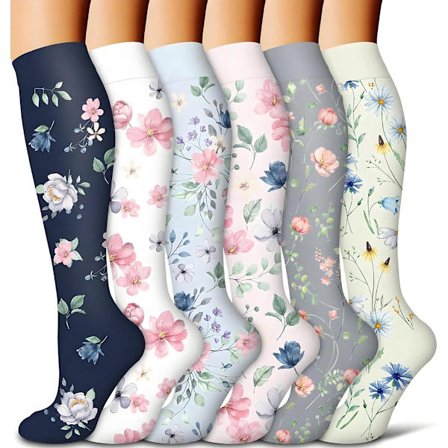 Kompresjonsstrømper 6 par - kompresjonsstrømper for kvinner - Sportskompresjonsstrømper