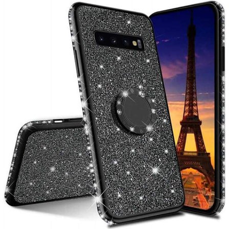 Samsung S10 Plus Stötdämpande Skal med Ringhållare Strass