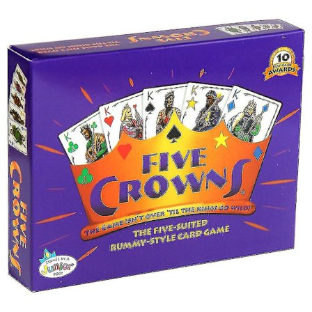 Five Crowns - Peli ei ole ohi ennen kuin kuninkaat menevät villiksi! - 5 korttipakan Rummy-tyylinen korttipeli - Klassinen perheen peli - 8-vuotiaille
