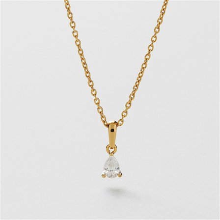 Drop Halsband - 24K GULDPLÄTERAT STERLING SILVER - Safira