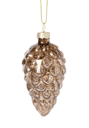 Åhléns Home Julgranshänge i glas PINECONE Inredningsdetaljer Brun ONESIZE