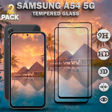 2-Pack SAMSUNG GALAXY A54 Näytönsuoja - Karkaistu Lasi 9H - Super laatu 3D