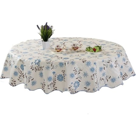 150cm Rundt Hotellduk Rent Farge Restaurant Duk Polyester Stoff Duk Hjem Middagsbord Duk, Vaskbar Borddekke for Brud Sh