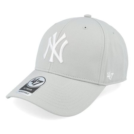 47 Brand - MLB Grå adjustable Keps - New York Yankees Raised Basic Mvp Grey/White Adjustable @ Hatstore
