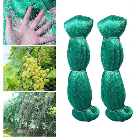 Net til frugttræer, fugle- og kæledyrsbeskyttelse, kraftig polyethylennet med masker (grøn, 2 stk.)