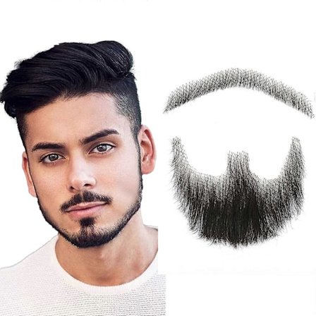 Falsk Skæg Realistisk 100% Ægte Menneskehår Fuld Håndknyttet Gedeskæg sort til Mænd Makeup Underholdning/Drama