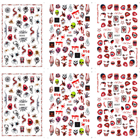 Halloween Nail Stickers, Halloween Nails självhäftande nagel