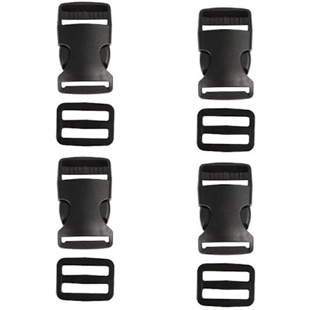 4 klikk-spenner: 25 mm spenner og fester, beltesløyfe, egnet for reparasjon av ryggsekker, feste av bagasjeremmer, etc.