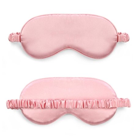 Soft Sleep Worm Eye Mask i Silk Flight Travel - Pink