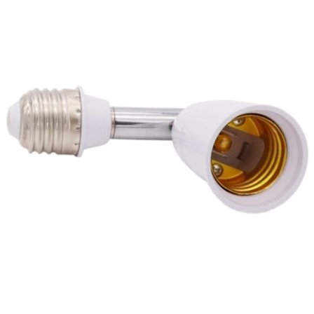 Universaali E27-E27-jatkopistorasia, 180 astetta kääntyvä putki LED-lampun jatkopistorasia, lampun kannan muuntopistorasia, 1 kpl