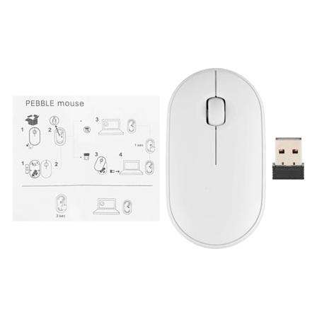 Trådløs mus hvid 2.4G BT-tilstand Ultra Slim Silent optisk sporing kontormus til arbejde redigering bærbar computer desktop