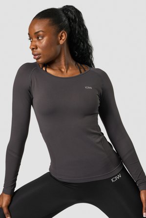 ICANIWILL - Everyday Seamless LS Graphite - Träningströja - Dam - Träningskläder från ICIW