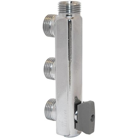 Vatette 1876980 Kylpyhuoneen jakotukki nupilla, c/c 40 mm, kuulaventtiilillä 3-putkinen, Asennus