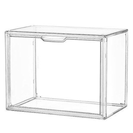 Gennemsigtig Desktop Book Organizer Støvtæt æske Fortykket plastik Display Rack Bogreol Display C