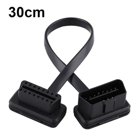Bil Auto 16-polig Han till Hon OBD2 Förlängningskabel Diagnostisk Adapter 30cm/12 tum Längd