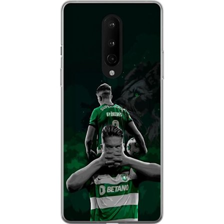 Yhteensopiva Puhelinkuori OnePlus 8 Neonmotiivi, jossa teksti "Gaming is in my DNA" sinisenä ja punaisena tiiliseinällä, jossa loistava DNA-spiraali.