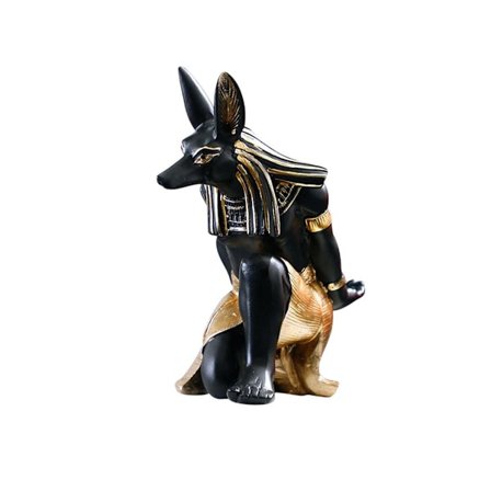 Anubis-ställ i trä, ornament i egyptisk stil för dekorativ användning i hemmet