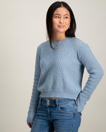 LMTD NLFSEMILY LS SHORT KNIT Blau Pullover Mädchen - Kidsbrandstore
