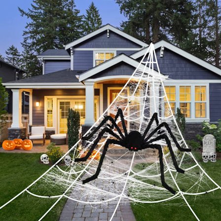 Simuloitu hämähäkki - 30 cm Halloween-koriste ulkokoriste Hal