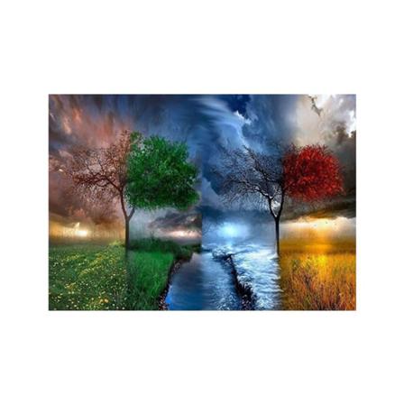 30 * 25cm Four Seasons Scenery Tree Patterns Rhinestone Painting