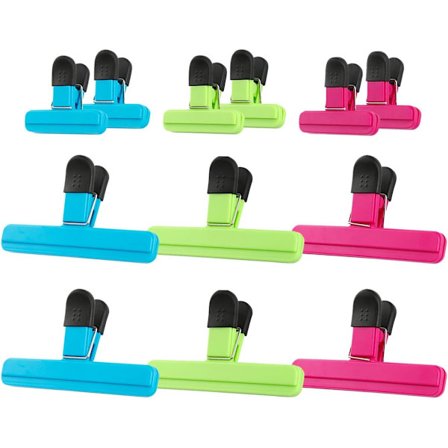 12 stk Plastposeklemmer (2 størrelser)