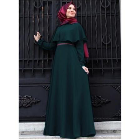 Muslimsk kappa Stor storlek Kvinnors lång kjol Kläder Dark green XL