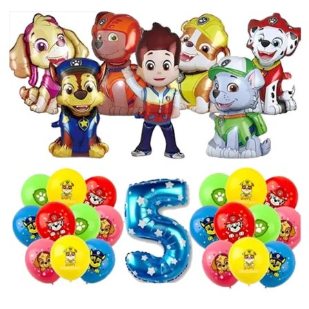 Paw Patrol Födelsedagsdekorationer Kalastillbehör Set Ballonger Bakgrund Tallrikar Mugg Tårtdekoration Paw Patrol Klistermärken Kalas xa0Presenter 