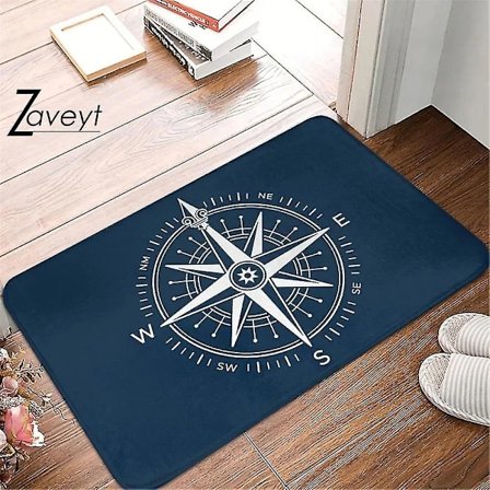 Mørkeblå Nautisk Serie Hjem Bad og Kjøkken Gulvmatter Anker Bad Matter Kompass Dørmatter Bad Teppe Gulvmatte