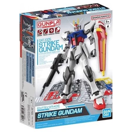 Figurine - BANDAI - Entry Grade 1 144 Strike Gundam - Plastisk - At samle selv - 8 år og ældre