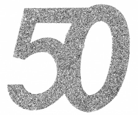 Konfetti silver 50 år, 6-pack - Partyninja.se