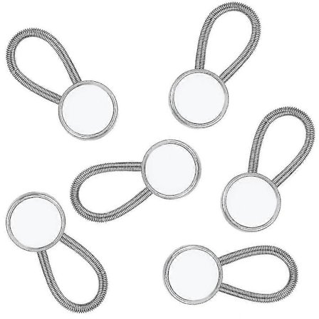 10 stk. Vita Metal Kraveforlængere, Stretch Halsforlænger til Udvidelse af Herreskjorter