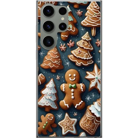 Yhteensopiva Läpinäkyvä kuori Samsung Galaxy S23 Ultra Piparkakkutaikina muotoiltu puiksi, miehiksi ja tähdiksi, koristeltu sokerikuorrutteella ko