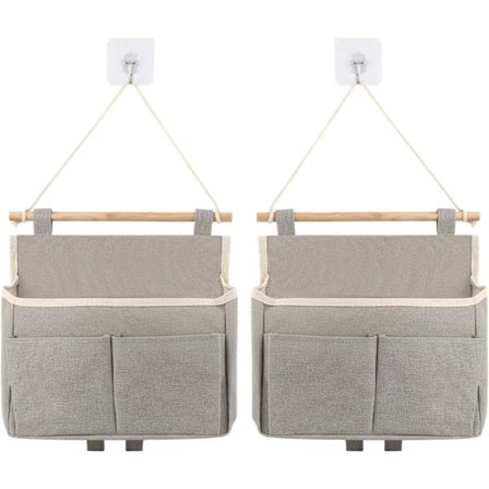 2 stk. vægmonterede opbevaringsposer, opbevaringspose med høj kapacitet med lommer, vandtæt linnedstof hængende opbevaring, hængende organizer (Sort)