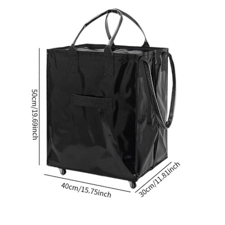 Kokoontaitettava ostoskassi pyörillä, vedettävä, kokoontaitettava kassi lomaelämään ja retkeilyyn