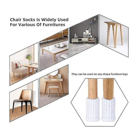 16 Pakkaa Tuolin Jalkasuojia Neulotuilla Huonekalusukilla