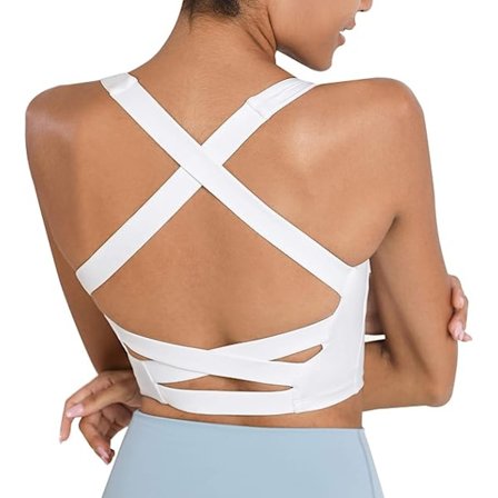 Strappy Yoga Sports BH for kvinner Polstret Criss-Cross Rygg Tank Tops