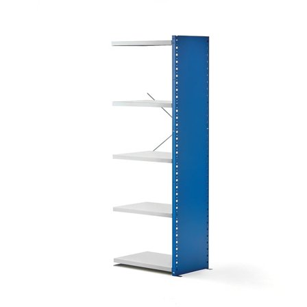 Regalsystem MIX, Erweiterungsmodul, 1740 x 600 x 400 mm, geschlossen, blau/grau