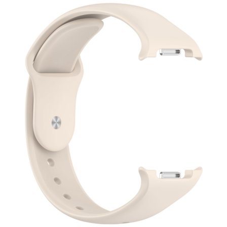 Silikone armbånd med spænde til Samsung Galaxy Watch 8 (40/44mm) og Watch 8 Classic 46mm - Komfortabelt og justerbart Beige