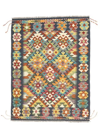 Hand Woven Kilim Afghan Old Style Rug 104X136 Wool Small