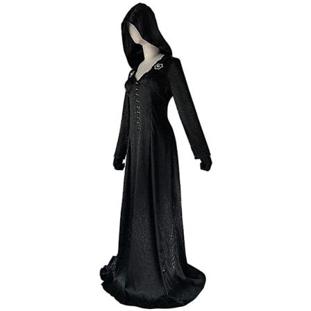 Kvinder Bela Dimitrescu Cosplay Kostume Dame Lang Kjole Kostume Sort Hættetrøje Kjole-Xin Beige XL