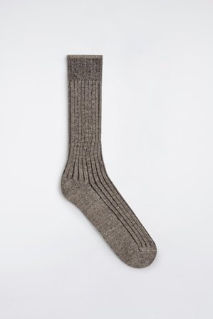 COS Men's Chunky Ribbed Knit Socks in Brown